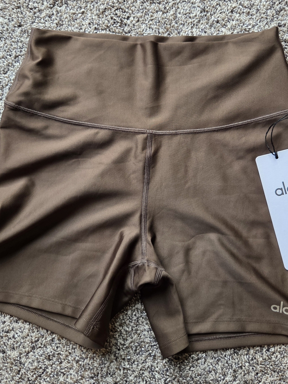 ALO Yoga High-Rise Espresso Brown Bike Shorts